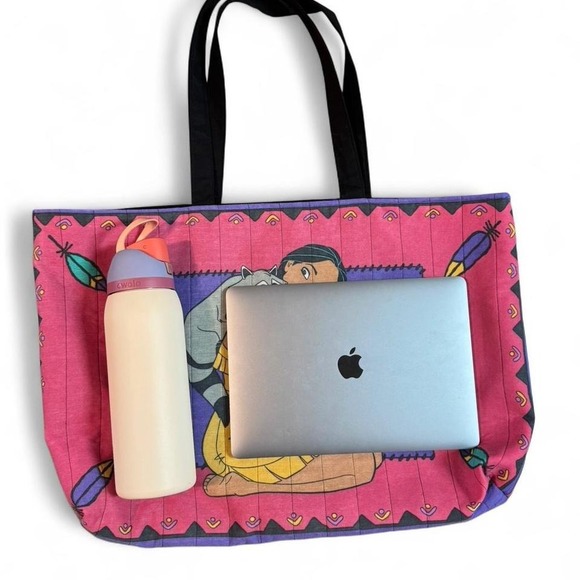 Vintage upcycled handmade Disney Pocahontas tote bag - Picture 4 of 8